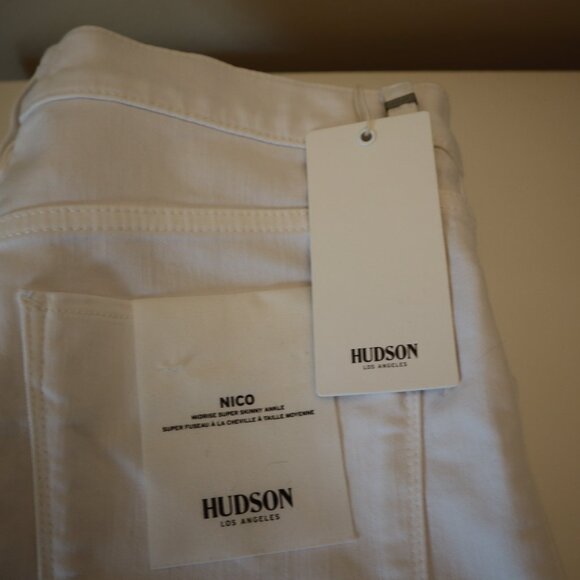 Hudson White Nico Jeans Skinny Denim Size 27 New Tags - Picture 7 of 10